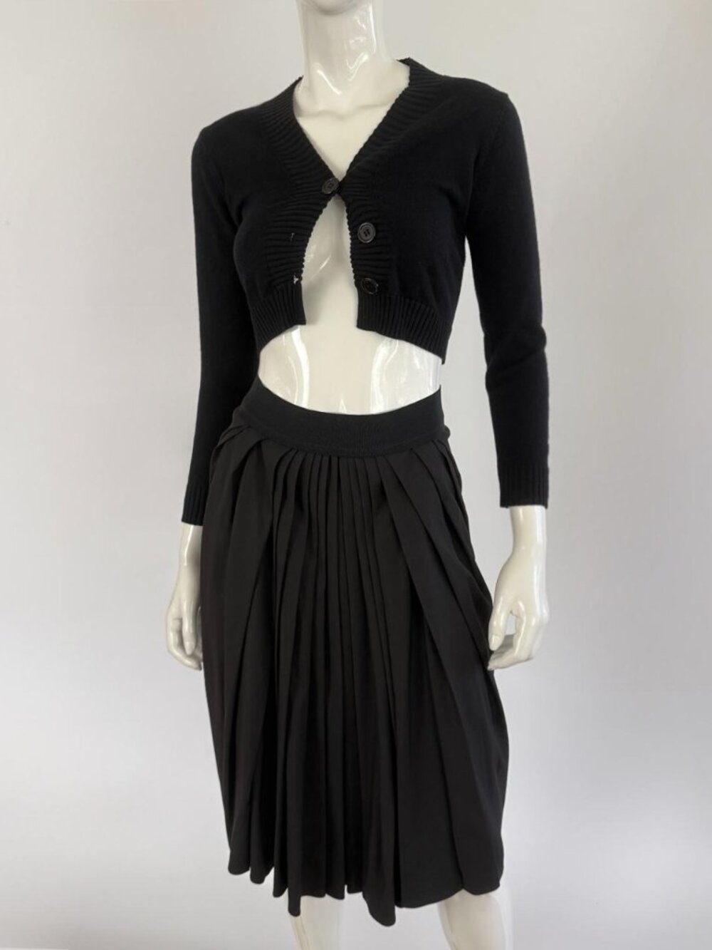 Sportmax Italy Vintage 90s Pleated Virgin Wool Skirt